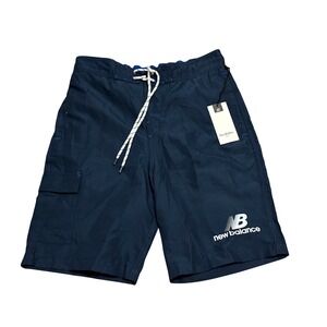 Goodfellow & Co Mens Navy Blue New Balance Logo Board Shorts Size S 9in Inseam